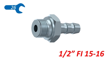 HIDRAULINIS VYRINIS SUJUNGIMAS 1/2 GUMINEI ŽARNAI Φ 15-16