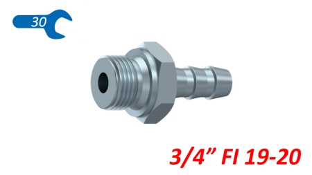 HIDRAULIČNI PRIKLJUČAK MUŠKI 3/4 ZA GUMENO CRIJEVO FI 19-20