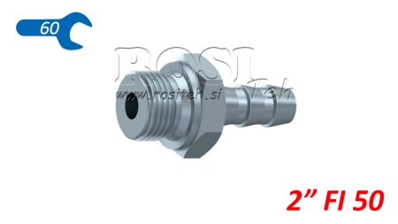 HYDRAULISCHE MANNELIJKE AANSLUITING 2 VOOR RUBBER SLANG  Φ 50