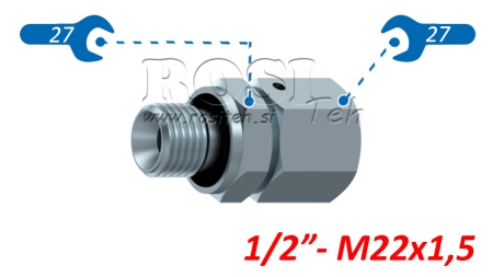 HIDRAULICZNY DWUWIERTNIK UVOJNI VIJAČNI SPOJ AOVR ED BSP1/2 - M22X1,5