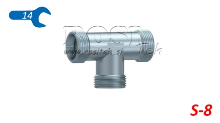 T HIDRÁULICA S-8 MACHO M16X1,5
