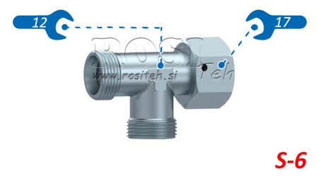 RACCORD EN T HYDRAULIQUE S-6 AVEC ÉCROU TOURNANT LATÉRAL M14X1,5