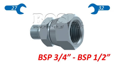 HYDRAULISCHE SCHWENKMUTTER-REDUZIERUNG BSP  3/4-BSP 1/2