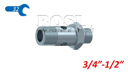 HYDRAULICKÝ BANJO ŠROUB BSP 3/4 S PRODLOUŽENÝM ZÁVITEM BSP 1/2