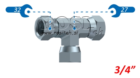 HIDRAULIKUS T-IDOM FORGÓ ANYÁVAL BSP 3/4