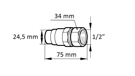 SZYBKOZŁĄCZE KOPARKI FFH MĘSKIE 1/2