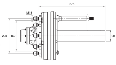 SEMIEJE CON FRENOS - 5250 kg (6 TORNILLOS) - 290 mm