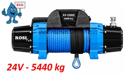 24 V ELEKTROMOS CSÖRLŐ RS-12000 - 5440 kg - SZINTETIKUS KÖTÉL - ECO