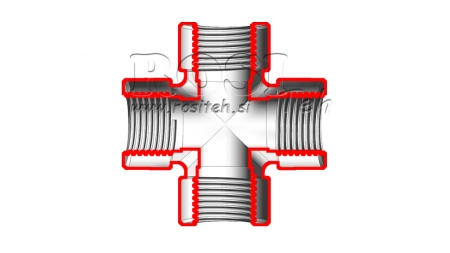 RACCORD CROIX HYDRAULIQUE FEMELLE BSP 1/2