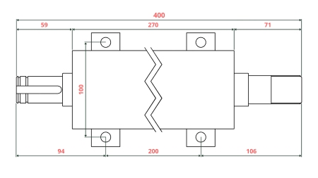 EIXO DE SERRA CIRCULAR DE FERRO FUNDIDO 400MM (ROSCA DIREITA)