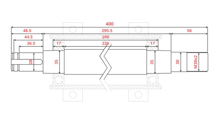 EIXO DE SERRA CIRCULAR DE FERRO FUNDIDO 400MM (ROSCA DIREITA)