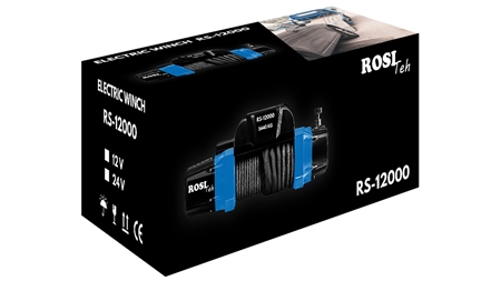 24 V ELEKTROMOS CSÖRLŐ RS-12000 - 5440 kg - SZINTETIKUS KÖTÉL - ECO
