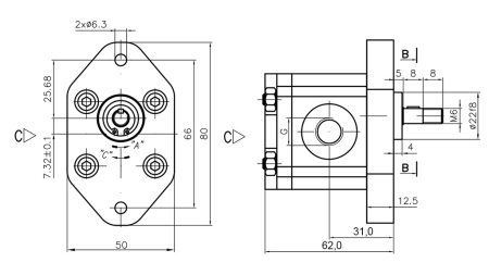 HIDRAULIKUS SZIVATTYÚ 00C1X032 GR.0 - 1cc - JOBB