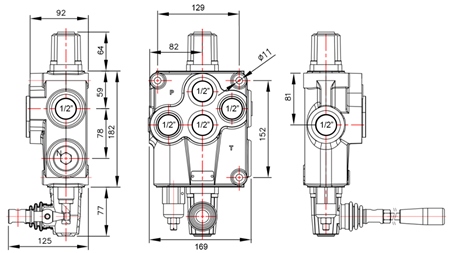 MANUALE VALVOLA IDRAULICA MONOBLOCCO 1xP120