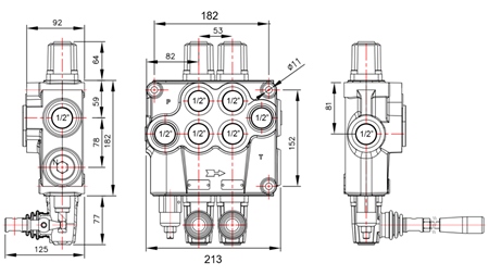 MANUALE VALVOLA IDRAULICA MONOBLOCCO 2xP120