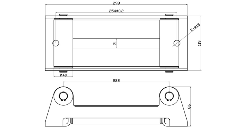 ROLLER FAIRLEAD FOR STEEL ROPE (12000) 119x298