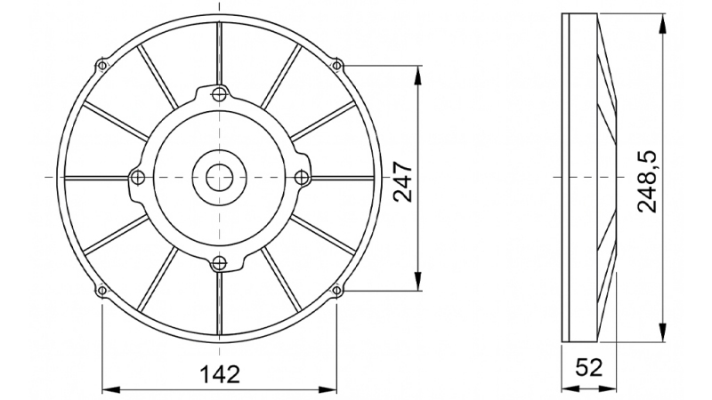 VENTILADOR AXIAL 255MM EMPURRAR 24V