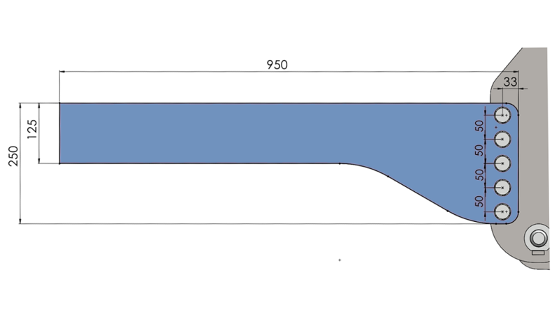 UNIVERSELE MONTAGECONSOLE VOOR FRONTHYDRAULIEK VAN DE TRACTOR CAT. 2 & CAT. 3 (950 mm)