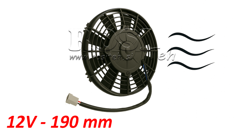 VENTILATEUR AXIAL 190MM ASPIRANT 12V