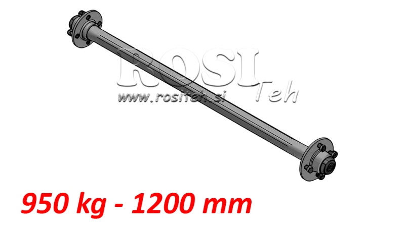 NÁPRAVA PRO PŘÍVĚS 950 KG BEZ BRZDY (1200 MM)
