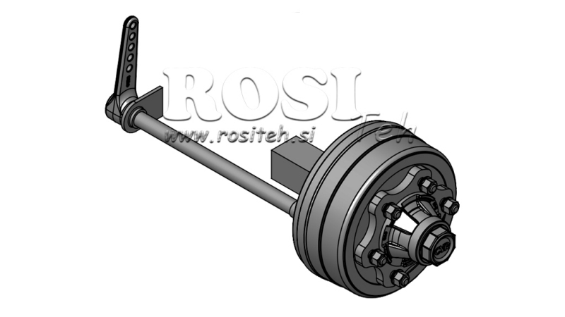 HALF-AXLE WITH BRAKES 3.600 KG L.250 MM