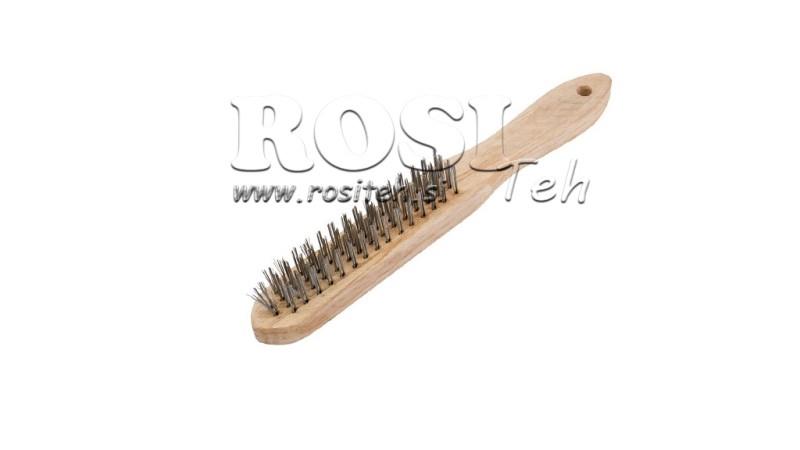 HAND DRAADBORSTEL MET HOUTEN HANDVAT
