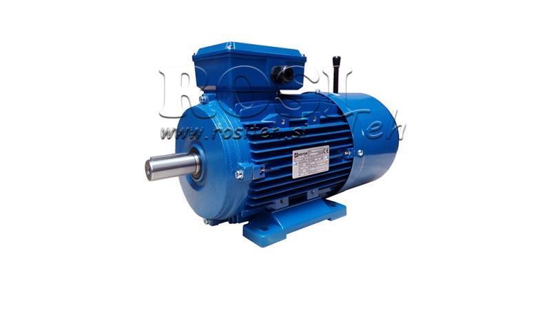 3kW-ELEKTRO MOTOR Z ZAVORO MSH100L2-4_1420vrt 3Faz nogice-B3