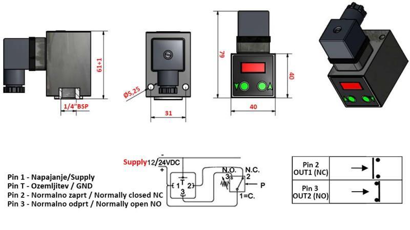 PRESSOSTATO ELETTRONICO KLV55 0-200 BAR (MAX.500BAR)