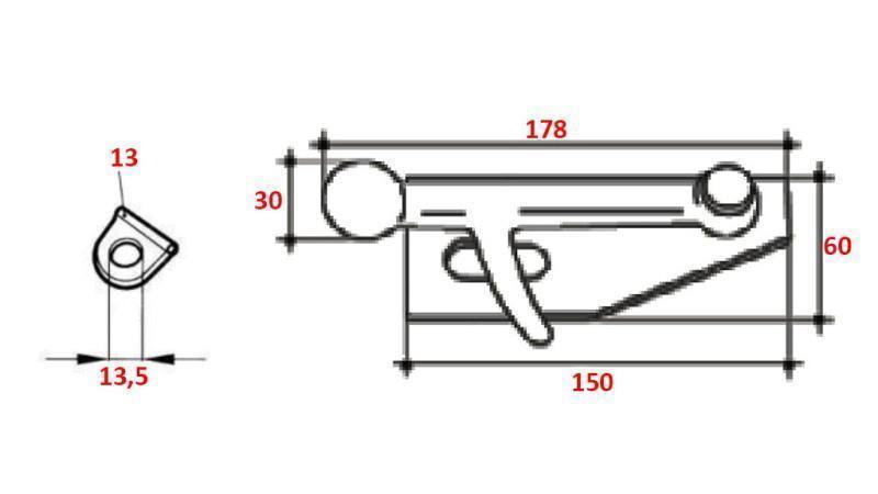 LATCH CLOSURE TYPE PIASTRA RIGHT