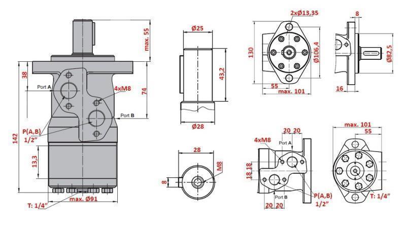 HYDRAULISCHE MOTOR MP 100