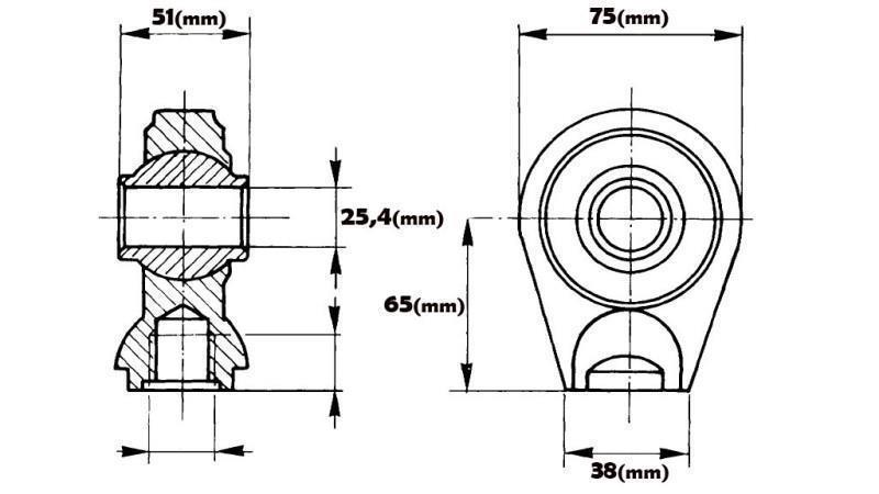 BALL-JOINT - CIRCLE Dia. 25,4/38