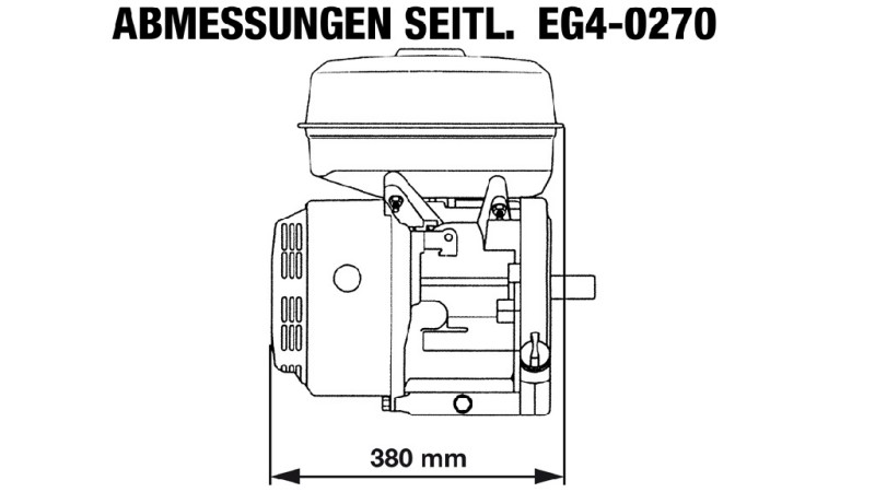 MOTORE BENZINA EG4-270cc-6,56kW-8,92HP-3.600 U/min-H-KW25x88.2-avvio manuale