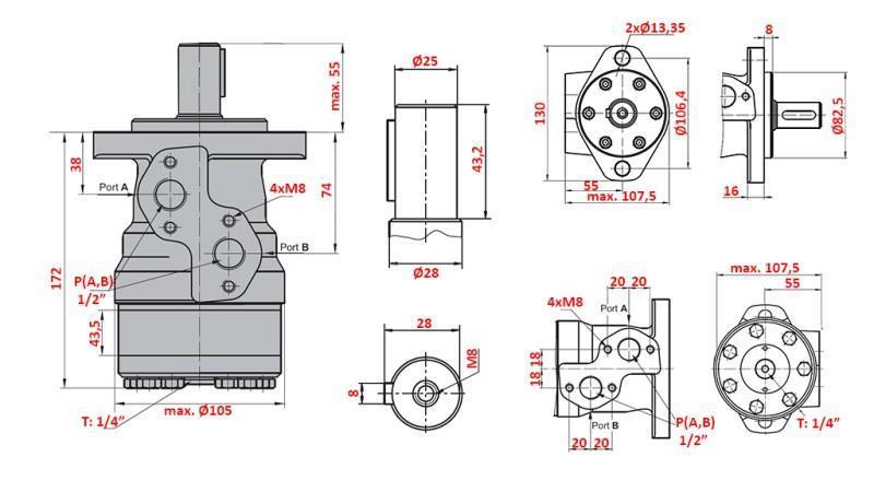 MOTOR HIDRÁULICO MR 250
