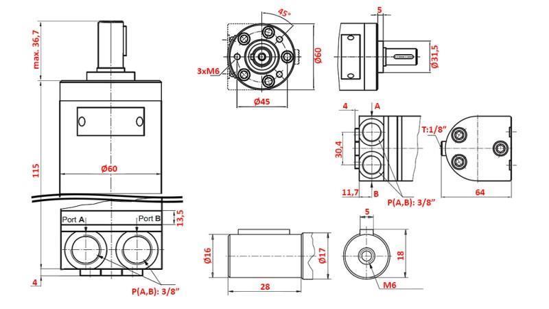 HIDRAULIKUS MOTOR MM 32 -side