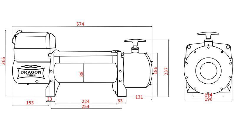 24 V ELEKTRISCHE SEILWINDE DWT 16000 HD - 7257 kg