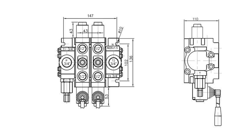 HIDRAULIKUS SZELEP 2xPC70