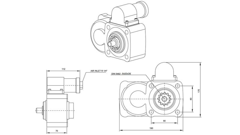 Rozmery HYDRAULICKEJ ČERPADLA - ZF2