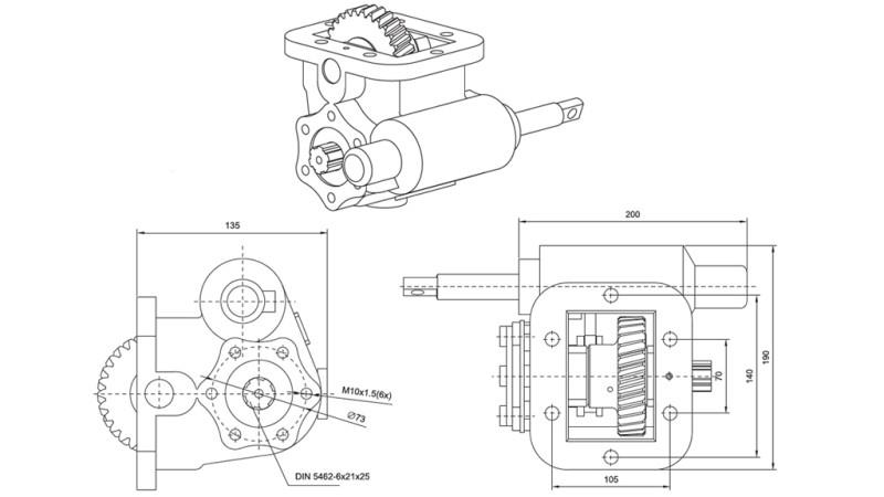 AZIONAMENTO PER LA POMPA IDRAULICA - ZF- MB 800 SIDE