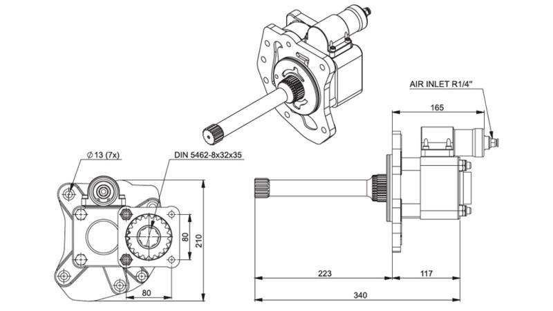 NEBENANTRIEB FÜR HYDRAULIKPUMPE - MERCEDES AXOR 2