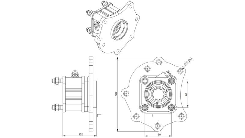 HIDRAULIKUS SZÍVATTYÚ SEGÉDHAJTÁS - MERCEDES ATEGO-1 -7HOLES