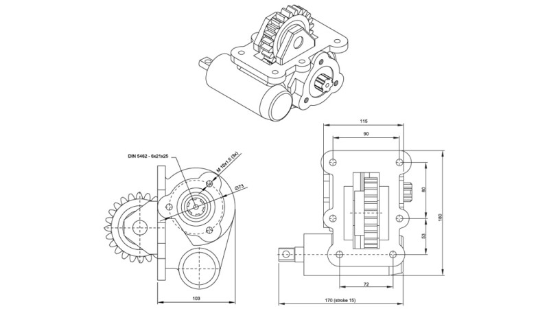 GEAR DRIVE FOR HYDRAULIC PUMP - IVECO 2828 MECHANIC