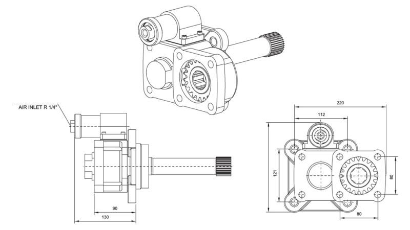 MITAT ULOSTULOLLE HYDRAULISELLE PUMPPULLE - VOLVO SR-1700-2
