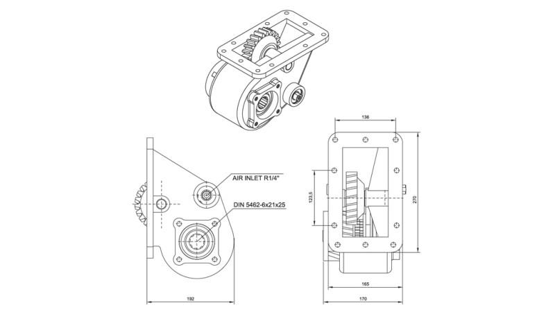Dimensions OF HYDRAULIC PUMP - SCANIA GR 871