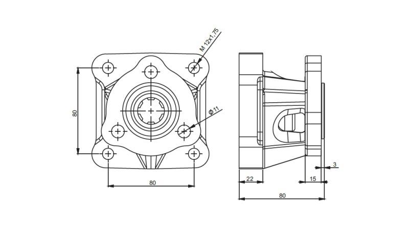 3X4 ÖNTÖTVASAS SZÍVATTYÚ ADAPTER