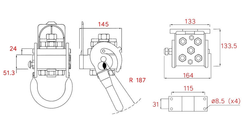 ACOPLAMENTO MULTI-FASTER FENDT 5VIAS BSP 4×3/8 1×1/2 PARTE FIXA