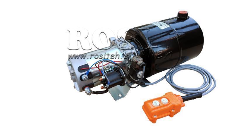 MINI HIDRAULIKUS EGYSÉG 12V DC - 1.6kW = 2.1cc - 8 lit - egyirányú szerelvény (fém)
