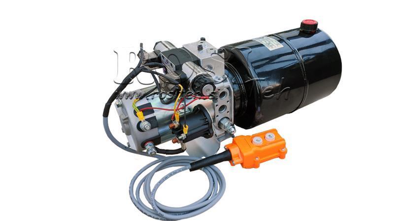 MINI HIDRAULIKUS EGYSÉG 12V DC - 1.6kW = 2.1cc - 8 lit - dupla irányú szerelvény (fém)
