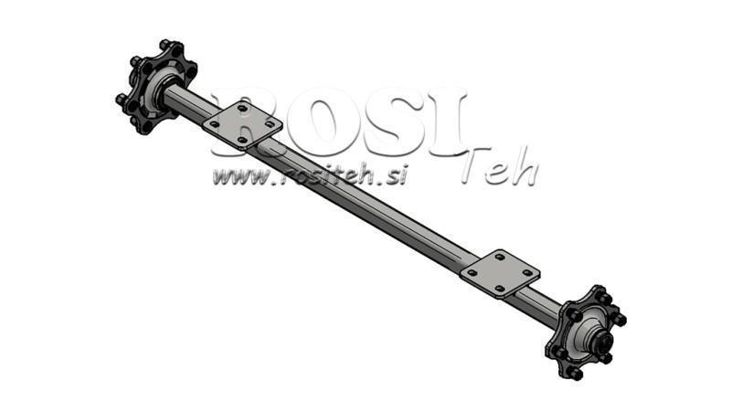 PÓTKOCSI TENGELY 3300 KG FÉK NÉLKÜL (1500 mm) felszerelési karimával