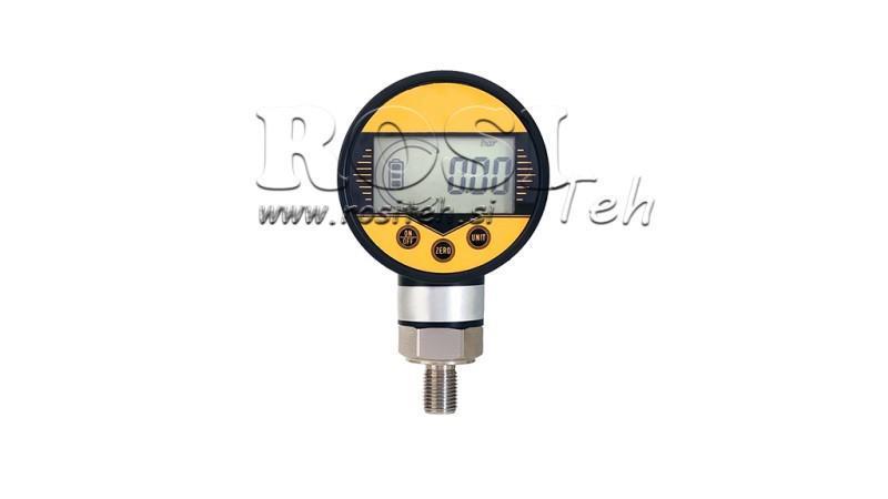 DIGITALT MANOMETER DN63 VERTIKAL 0 - 600 BAR - 1/4