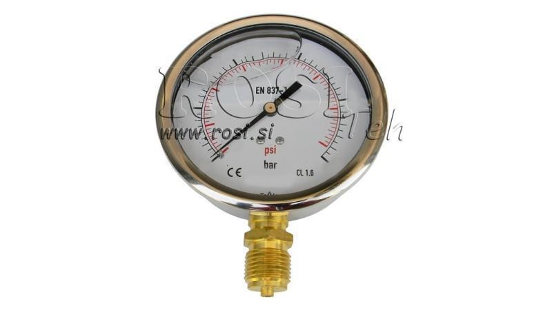 MANOMETER DN100 VERTICAL 0 - 10 BAR - 1/2